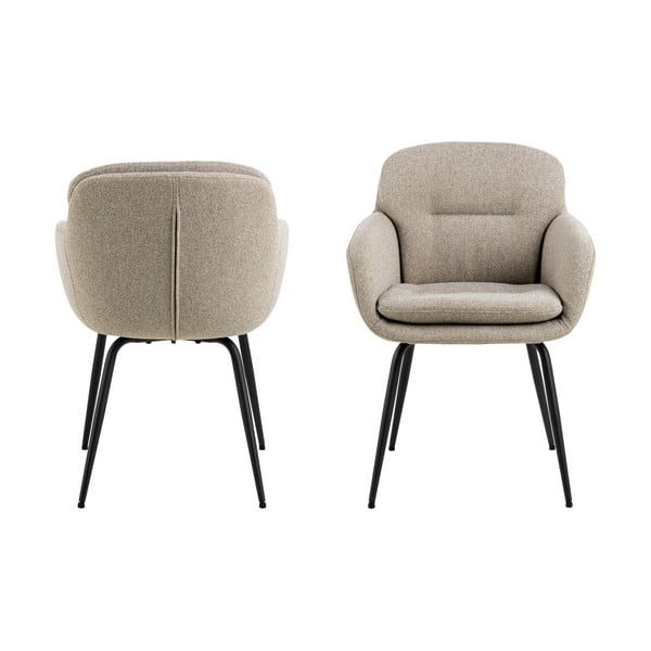 Béžové čalouněné jídelní křeslo s područkami Dora – Actona-image-4