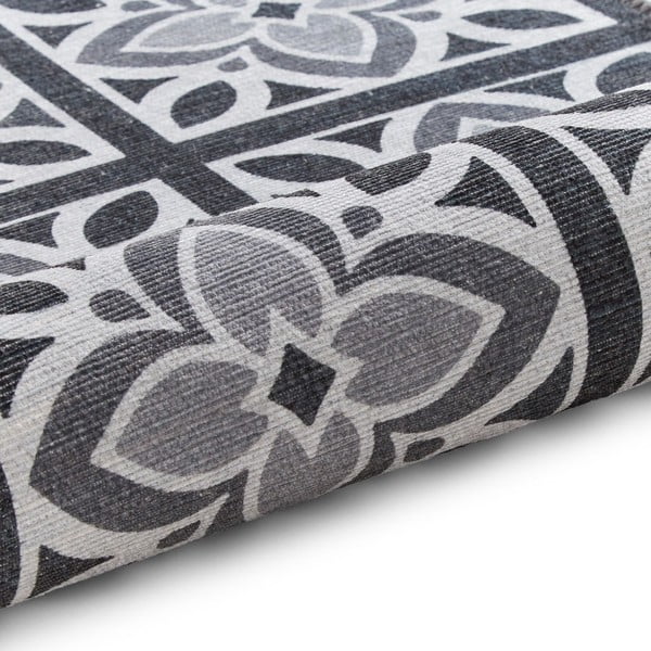 Tmavě šedý pratelný běhoun 76x230 cm Victoria Grey – Think Rugs-image-3