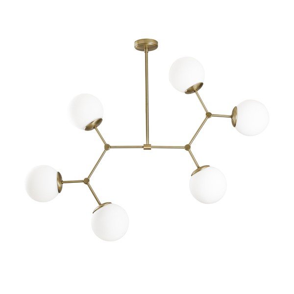 Bílé/v mosazné barvě závěsné svítidlo se skleněným stínidlem Damar – Opviq lights-image-2