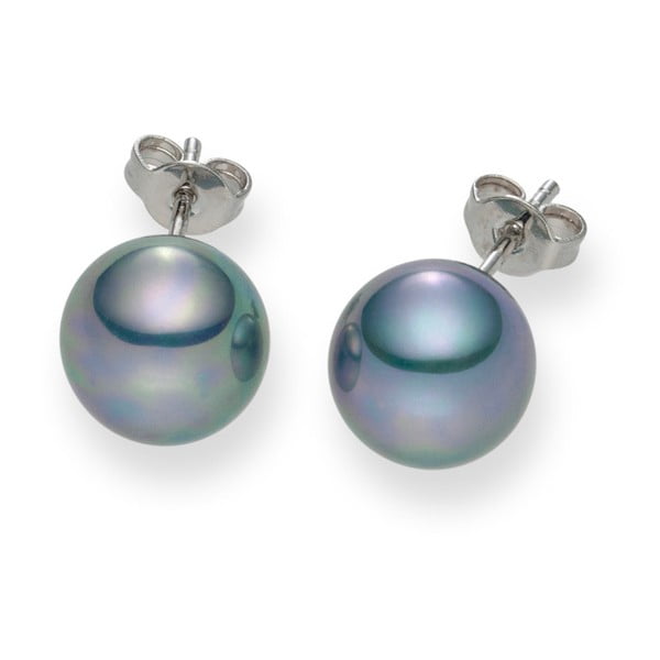 Světle modré perlové náušnice Pearls of London Mystic