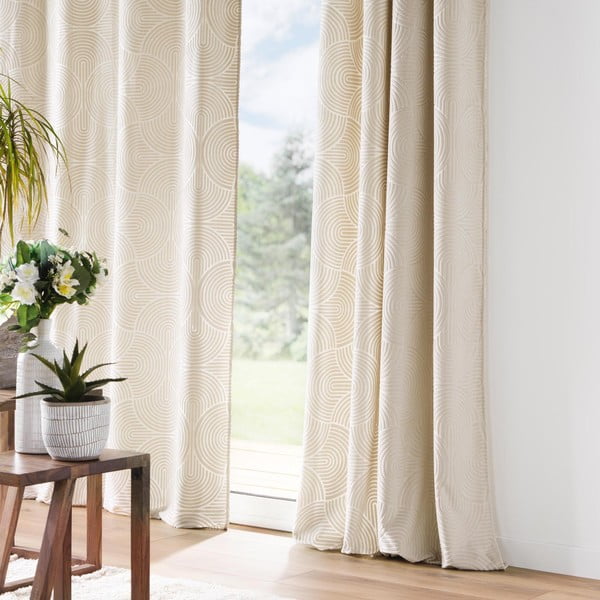 Béžový sametový závěs 135x260 cm Eva – douceur d'intérieur-image-1