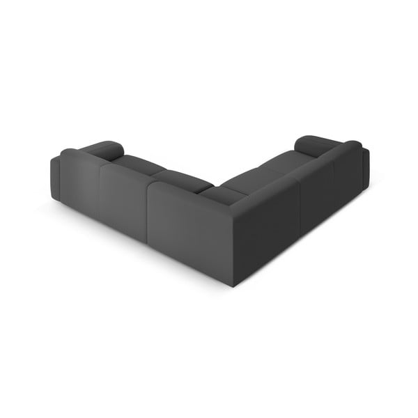 Tmavě šedá rohová pohovka z textilie bouclé (variabilní roh/do L) Molino – Micadoni Home-image-3