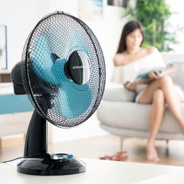 Černý ventilátor InnovaGoods Desk-image-4