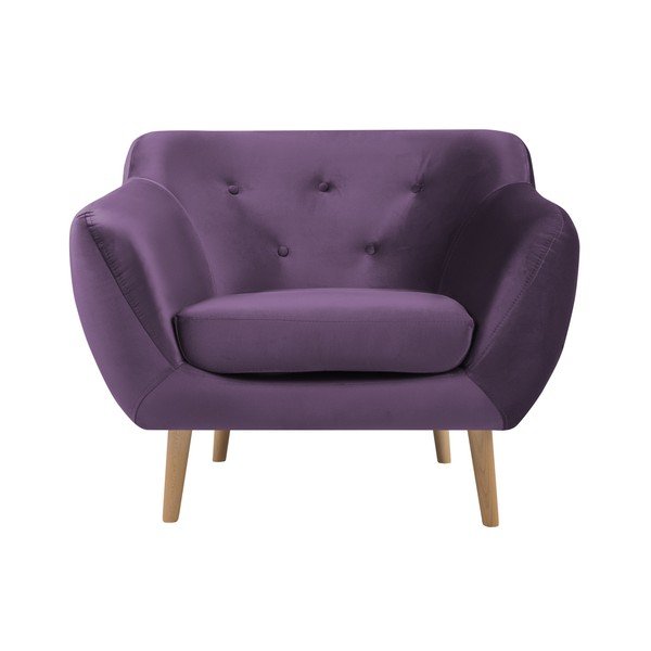 Fialové křeslo Mazzini Sofas Amelie