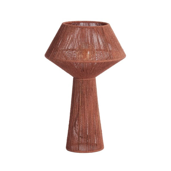 Červená stolní lampa se stínidlem z juty (výška 47 cm) Fugia – Light & Living