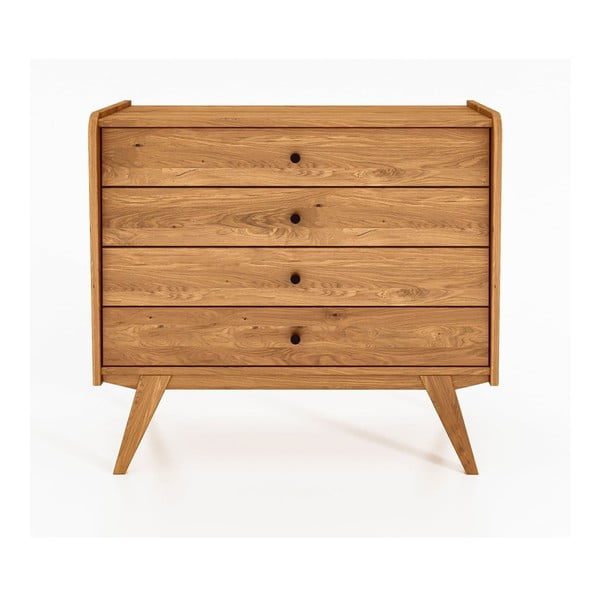 Nízká komoda z dubového dřeva 100x90 cm Retro - The Beds-image-2