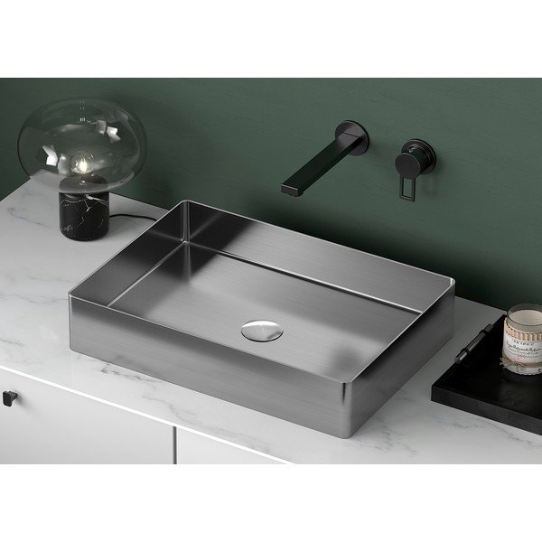 Umyvadlo nerezové ve stříbrné barvě 50x35 cm Aurum – Sapho-image-1