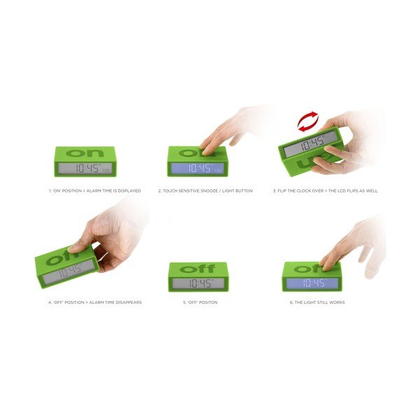 Překlápěcí budík Flip, korálový-image-2