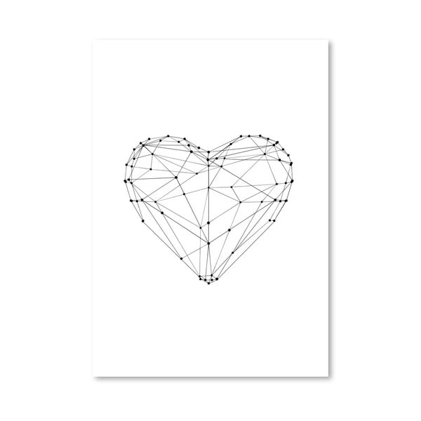 Plakát Love Heart Wire Polygon, 42x60 cm