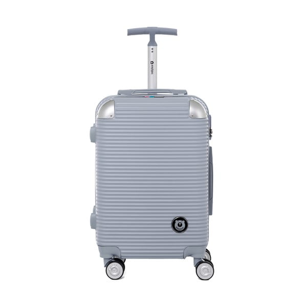 Cestovní kufr na kolečkách ve stříbrné barvě s kódovým zámkem Teddy Bear Larisa, 44 l