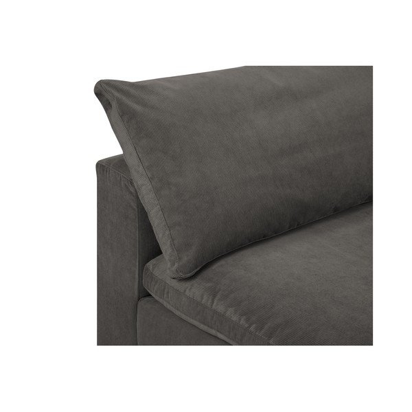 Tmavě hnědá rohová část manšestrové modulární pohovky Windsor & Co Sofas Galaxy, pravý roh-image-1