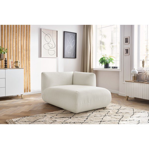 Bílý manšestrový modul pohovky (pravý roh) Lecomte – Bobochic Paris-image-1