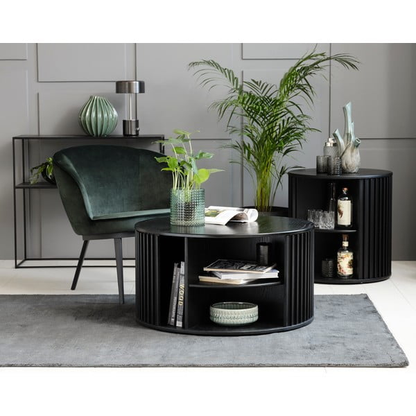 Černý kulatý konferenční stolek ø 85 cm Siena – Unique Furniture-image-2