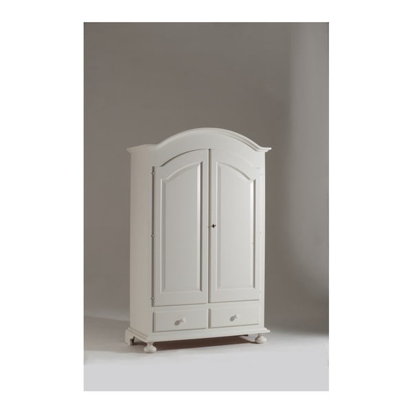 Bílá dřevěná dvoudveřová šatní skříň Castagnetti Top