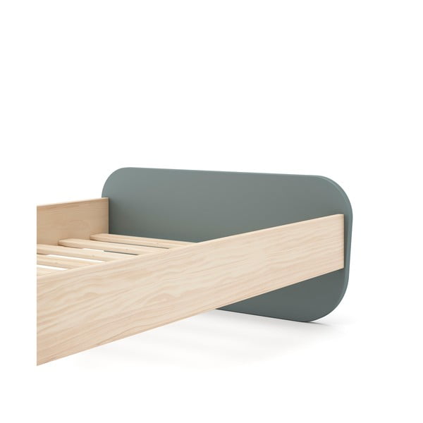 Šedozelená dětská postel v dekoru borovice s roštem 90x190 cm Esteban – Marckeric-image-4