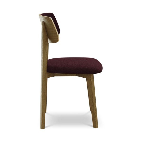 Vínová jídelní židle z masivního dřeva Niu – Makamii-image-2