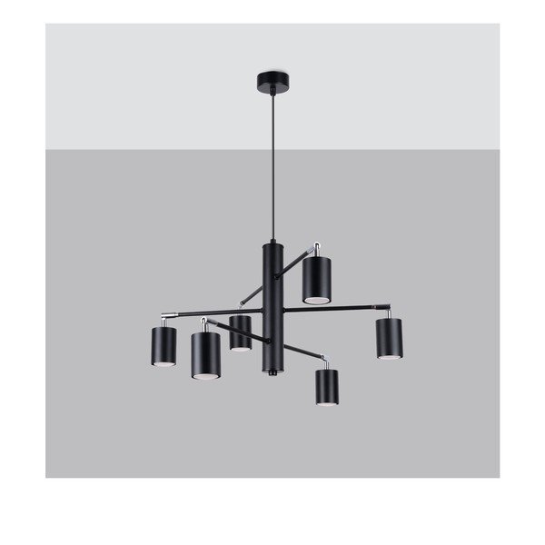 Černé kovové závěsné svítidlo Virta – Sollux-image-3