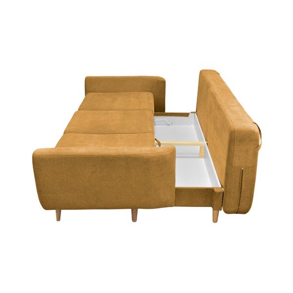 Hořčicově žlutá rozkládací pohovka pro tři Cosmopolitan design Barcelona-image-4