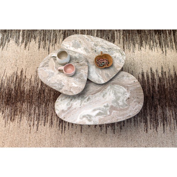 Hnědé/béžové konferenční stolky v sadě 3 ks s mramorovou deskou  41x73 cm Suki – Dutchbone-image-3