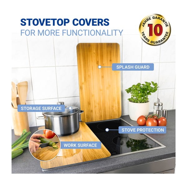 Kryty na sporák z tvrzeného skla v sadě 2 ks 52x30 cm Wooden – Maximex-image-4