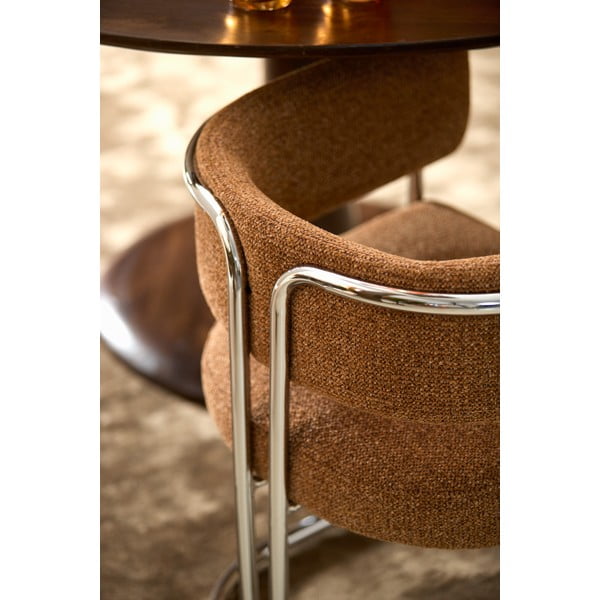 Světle hnědé čalouněné jídelní křeslo s područkami Adante – Light & Living-image-1