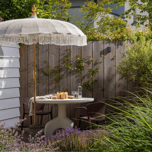 Plastový kulatý zahradní jídelní stůl ø 120 cm Luno – WOOOD-image-3