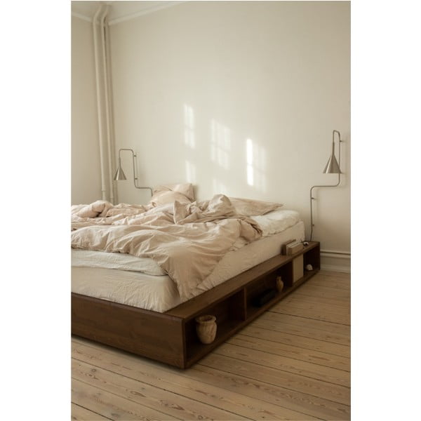 Hnědá dvoulůžková postel z borovicového dřeva s roštem 180x200 cm Ziggy – Karup Design-image-4