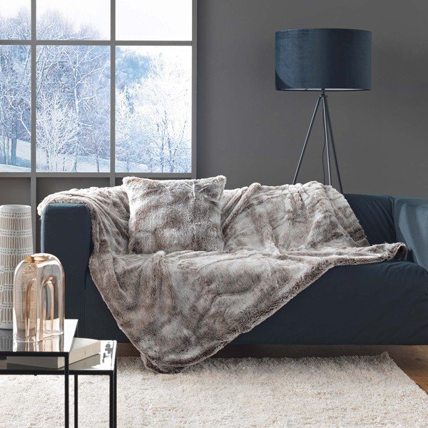 Dekorační polštář z umělé kožešiny 45x45 cm Antartic – douceur d'intérieur-image-1