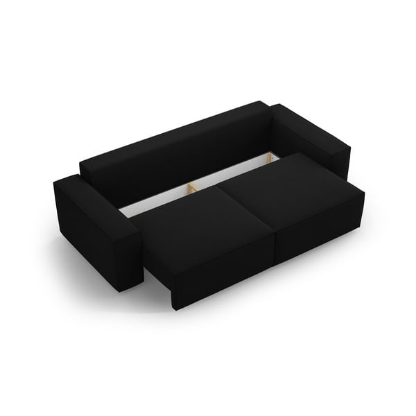 Černá rozkládací pohovka 247 cm Jodie – Micadoni Home-image-3