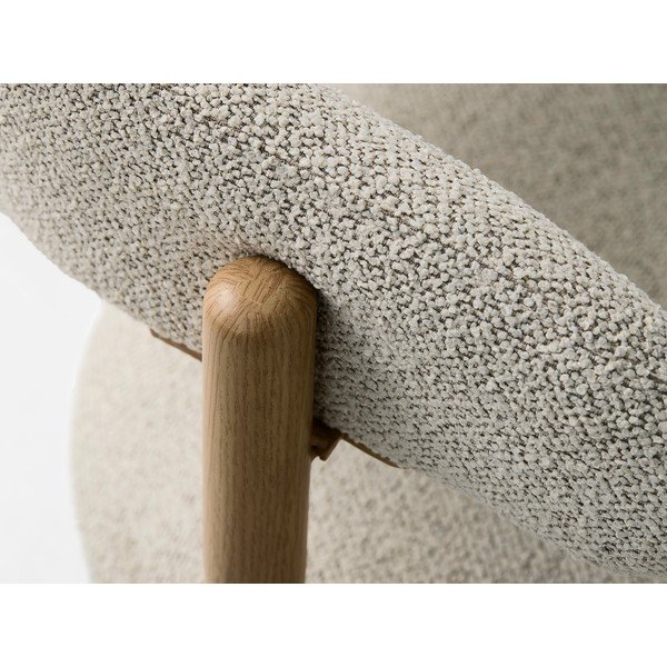Krémové/v přírodní barvě čalouněné jídelní křeslo s područkami Frances – Unique Furniture-image-4