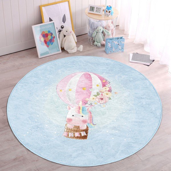Světle modrý dětský koberec ø 100 cm Comfort – Mila Home-image-2