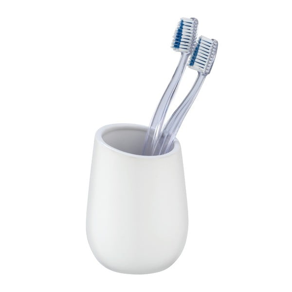 Bílý keramický kelímek na kartáčky Wenko Badi-image-1