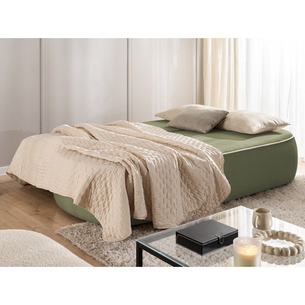 Khaki/béžová sametová rozkládací/s úložným prostorem pohovka 210 cm Saga – Ropez-image-3