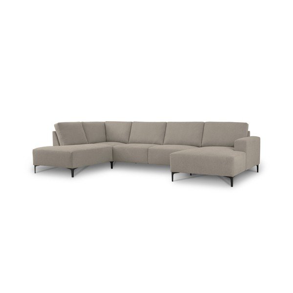 Světle hnědá žinylková rohová pohovka (levý roh/do "U") Fabian – Scandic-image-2