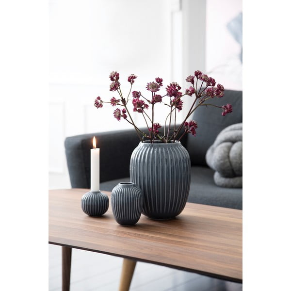 Antracitová kameninová váza Kähler Design Hammershoi, ⌀ 8,5 cm-image-2
