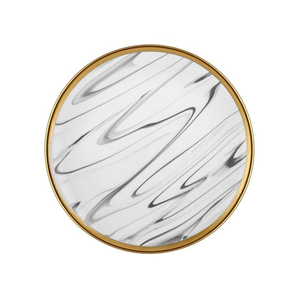 Sada 6 šedo-bílých porcelánových dezertních talířů Mia Lucid, ⌀ 19 cm
