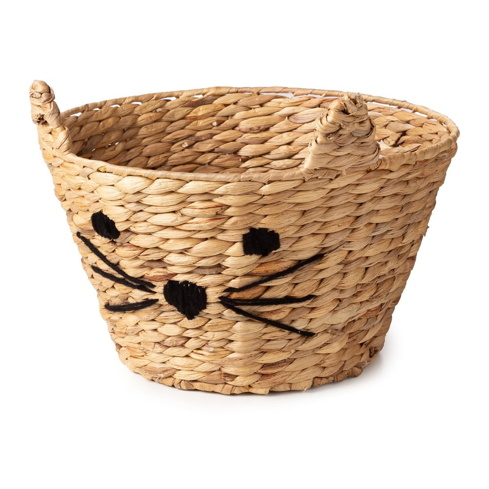 Dětský koš na hračky z vodního hyacintu v přírodní barvě ø 35x26 cm Cat – Compactor