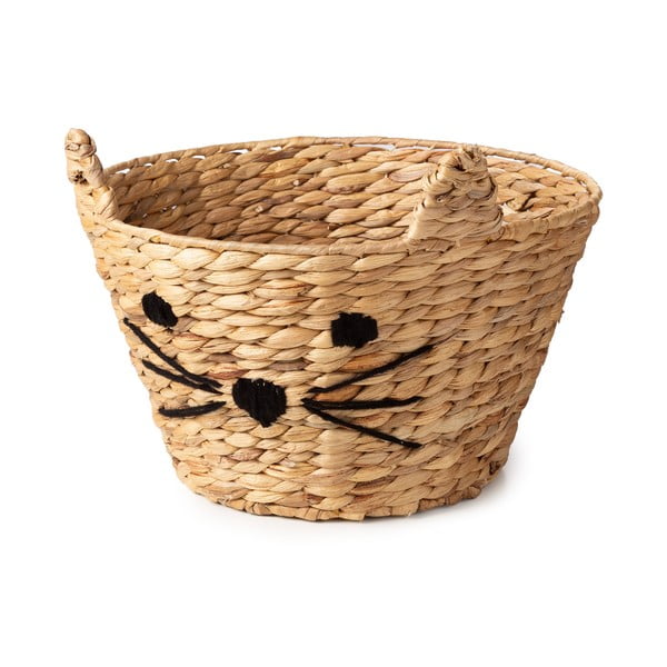 Dětský koš na hračky z vodního hyacintu v přírodní barvě ø 35x26 cm Cat – Compactor