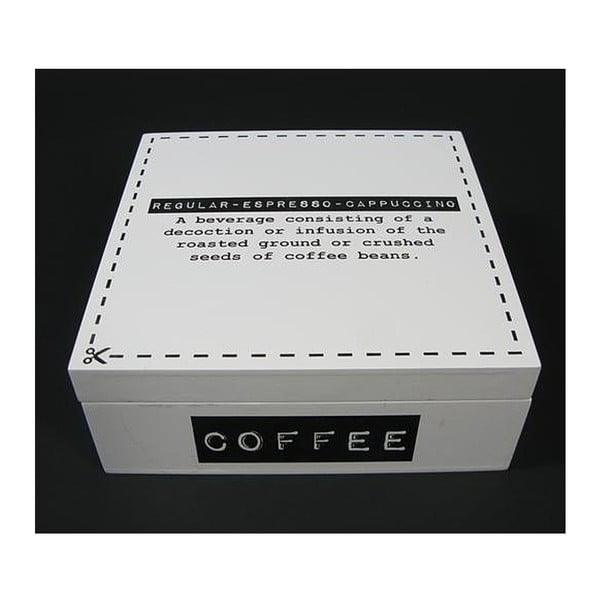 Krabička na čaj White Coffee, 18 cm