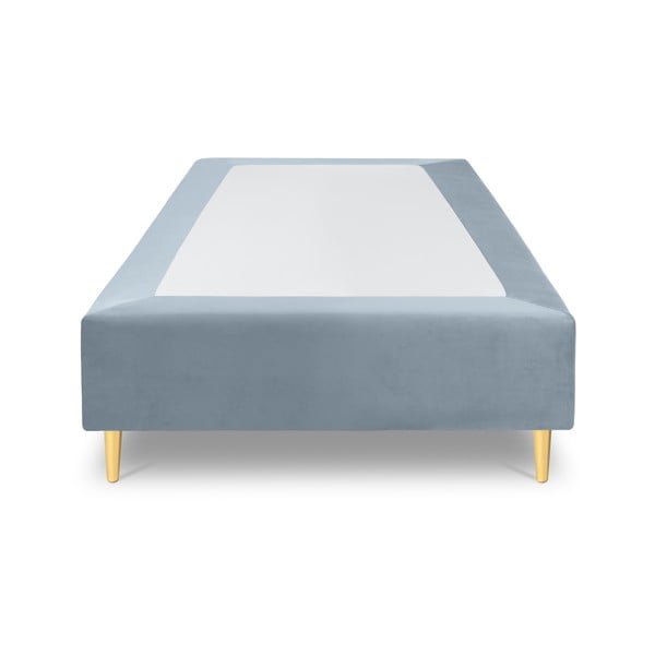 Světle modrá sametová jednolůžková postel Cosmopolitan Design Lia, 90 x 200 cm-image-2