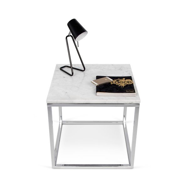 Bílý stolek s dekorem mramoru TemaHome Prairie-image-1