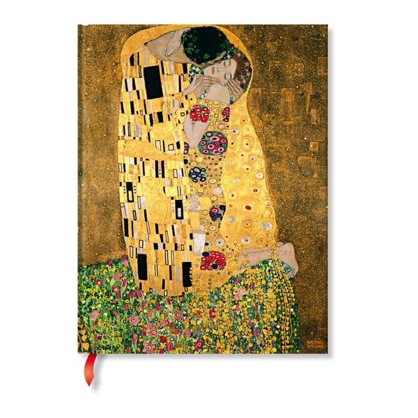 Nelinkovaný zápisník s tvrdou vazbou Paperblanks Klimt´s Portrait of Kiss, 18 x 23 cm