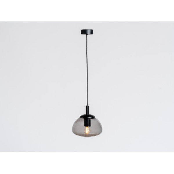 Černé závěsné svítidlo se skleněným stínidlem ø 30 cm Flin – CustomForm-image-1