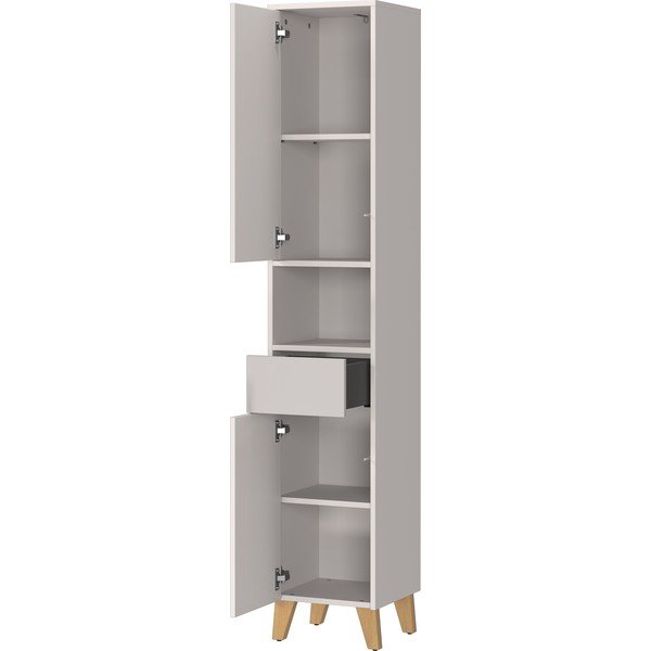 Krémová matná vysoká koupelnová skříňka 33x181 cm Arnea – Germania-image-3