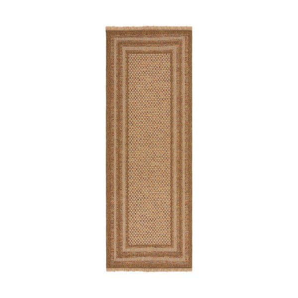 Venkovní běhoun v přírodní barvě 80x230 cm Layla Border – Flair Rugs