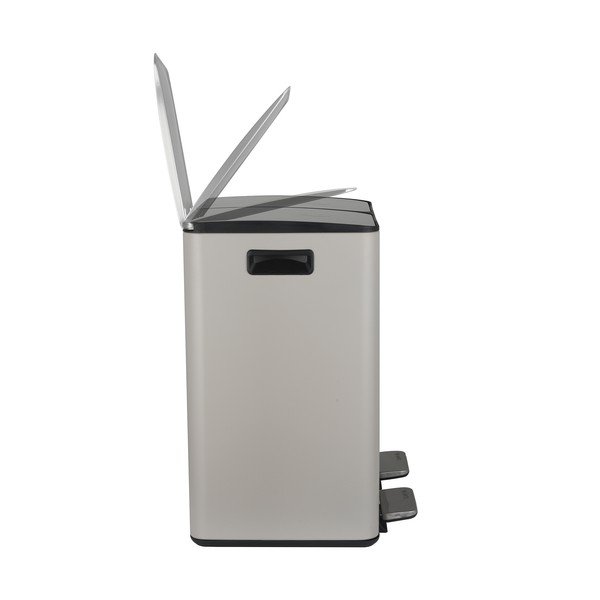 Taupe ocelový odpadkový koš 2x20 l na tříděný odpad/nášlapný   Aliya – Spirella-image-4