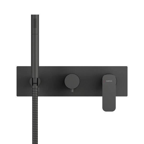 Matně černá podomítková sprchová baterie (3 výstupy) Spy – Sapho-image-1