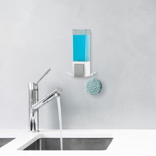 Bílý nástěnný dávkovač mýdla 500 ml – Compactor-image-1