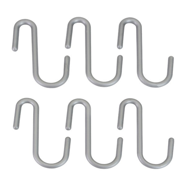 Závěsné plastové háčky v sadě 6 ks ve stříbrné barvě City – Metaltex-image-1