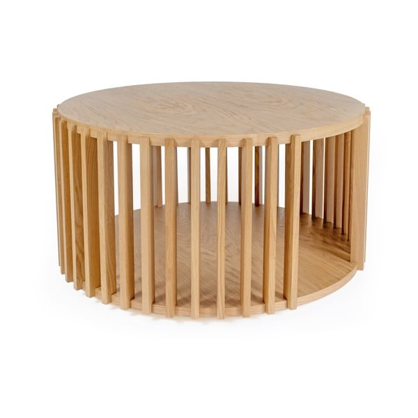 Konferenční stolek z dubového dřeva Woodman Drum, ø 83 cm-image-3